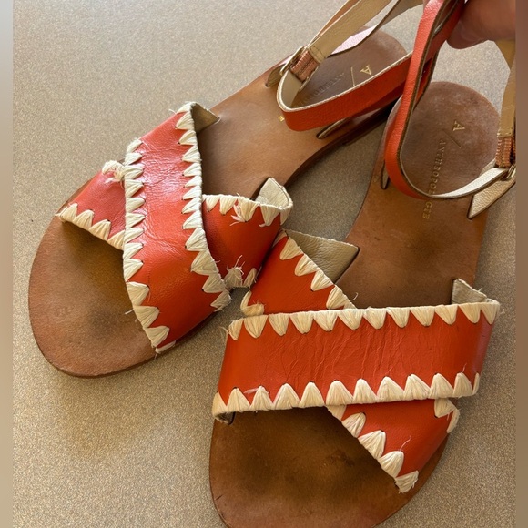 Anthropologie Terri Criss Cross Ankle Strap Sandals - Picture 2 of 7